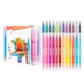 Deli Colors Double Ended Marker Felt Pen_ Brush / Micron Tip Markers (12 - 24 Pack). 