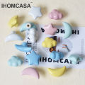IHOMCASA Ceramic Clouds Stars Moon Hook And Handle Children's Room Knobs Furniture Dresser Drawer Knob Wall Cabinet Door Handles. 