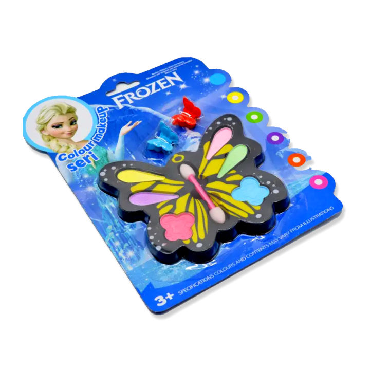 Frozen Kids Makeup Eyeshadow With Brush and Hair Clip For Fun Craft Playing Fun Eyeshadow Face & More - Cosmetic Kit Make Up Eye Shadow Toys For Girls Kids Boys Toy Set