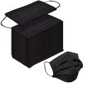Surgical Disposable Black Face Mask 3 Protective Layers with Nose Pin Pack Of 50 Pcs. 
