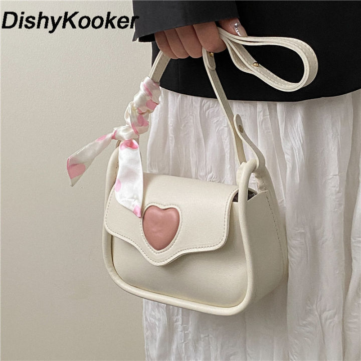 DishyKooker Crossbody Bags For Women Trendy Flap Crossbody Purse Cute Heart Shape Contrast Color Trend Simple Handbag Messenger Bags Daraz.pk