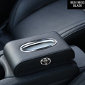 Universal Car TOYOTA Monogram Black Leather Tissue Box High Quality -Easy to Fix - Pu Leather - Office. 