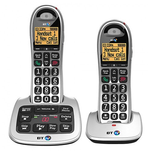 BT 4600 Twin Intercom plus PTCL wireless landline phone with Answering Machine, Hearing Aid Compatible, Nuisance Call Blocker and 04 Rechargeable Cells