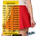 Women's High Waisted Pleated Skirt Casual Dress, School Uniform, Red Cotton Polyester Material, Side Zipper, Non Stretchable, Machine Washable. 