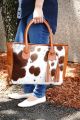 Real Cowhide Leather Tote Bag Handbag Large | Real Cowhide Leather Woman Bags. 