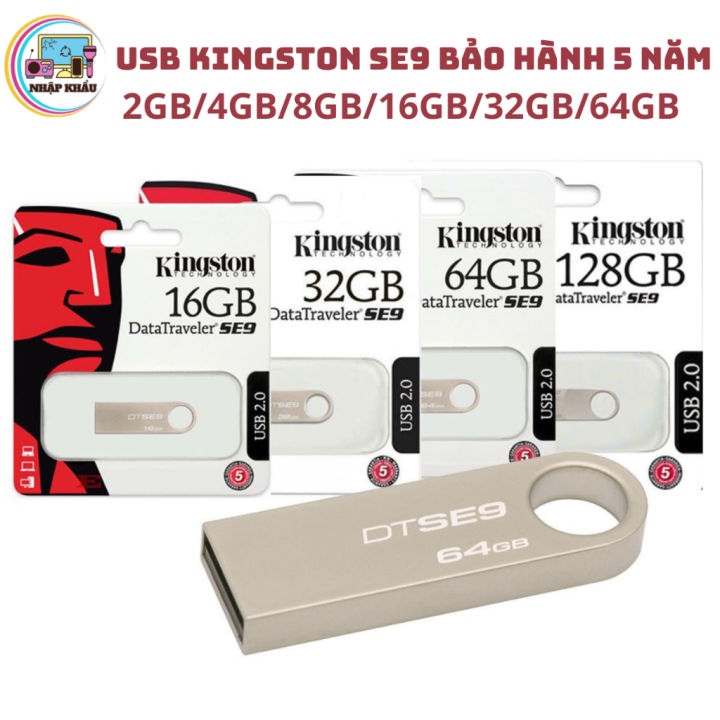 【FREE Shipping+COD+Original Capacity】Kingston SE9 2.0 USB Drive 64Gb/32Gb/16Gb/8Gb/4Gb/2Gb Compact Design, Metal Casing, Waterproof