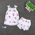 New Cute Little Fresh Girl Sling Butterfly Knot Watermelon Pattern + Shorts-2 Pieces Set Instagram Children'S Clothing Baby Girl Clothes Kids Fortnite Toddler Skirt Shorts Panties Dress Unicorn Mickey Minnie Kid Dresses Princess Robe Infantis. 