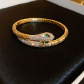 Real Gold Electroplated Zircon Snake Bracelet Fashion Design Bracelet Personality Affordable Luxury Creative Style Bracelet. 