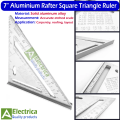 7" Rafter Square Triangle Ruler for Woodworking, High-Precision Solid Aluminum Angle Measuring & Marking Tool for Carpentry & Construction by Electrica. 