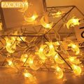 PACKIFY 20 Moon LED Fairy Lights Battery Operated - Led Lights for Room Decoration - String Garland Light for mirror. 