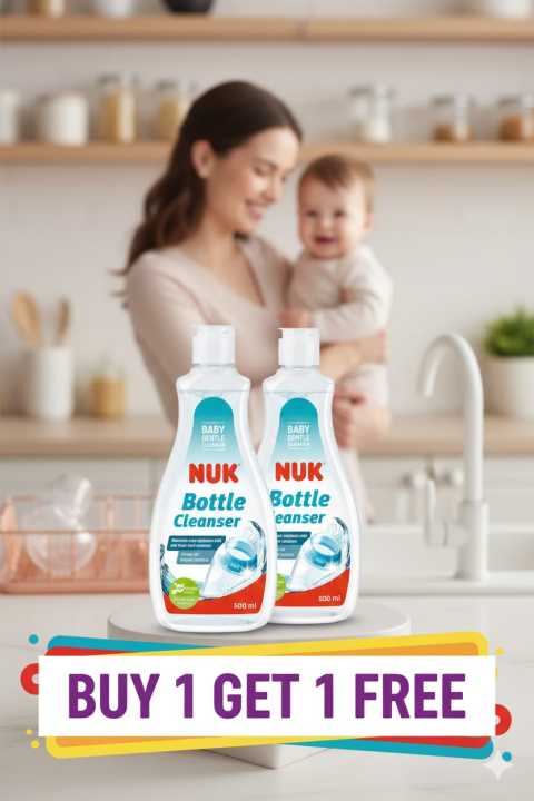 Nuk Baby Bottle Cleanser 500Ml Buy 1 Get 1 Free Ideal for Cleaning Baby Bottles, Teats & Accessories | Fragrance Free