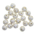 NYT 20 Pcs Engraved Jewelry Making Beads Metal Ball 12X12Mm Round Lantern. 