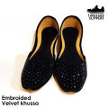 Black khussa for girls || Female black velvet khussa with black stones embroidery || Women fashion shoes footwear. 