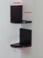 2 PIECE ANGLE WALL HANGING SHELF (6 X 6 X 9 INCHES) DARK BROWN. 