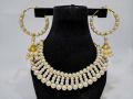 White Necklace Mala & Earrings Set – Traditional Jewelry for Women & Girls, Wedding & Party Wear. 