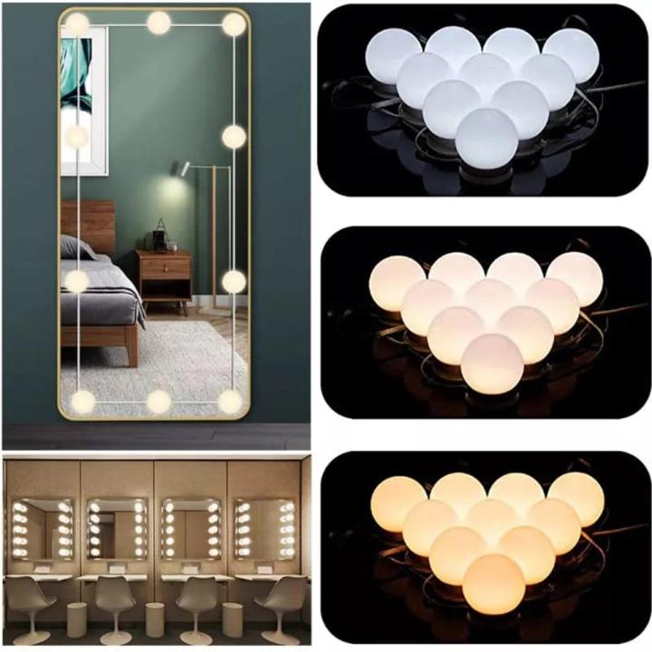 Original LED Mirror Lights Make Up Vanity Mirror Light for Makeup Dressing Table 10 Bulbs Lights For Saloon/Beauty Parlor