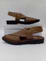 UStylish BrownThreadwork Pattern Thick Peshawari Sandal For Men. 
