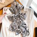 Leopard Print Scarf for Women Hijab Silk Skinny Muslim Headscarves Shawl Wraps Ladies Neckerchief Bandana Foulard Echarpe 2022. 