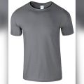 Charcoal Grey Cotton T-Shirt Plain Basic Tshirt. 