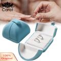 Carat Velvet Ring Box Vintage Double Opening Ring Box for Wedding Engagement. 