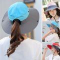 Sun Hat Contrast Color Wide Brim Dome Hat. 