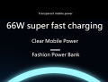20000mAh Lithium Polymer Transparent Power Bank with 66W Battery Fast Charging 2 in 1 Type C and USB Power Bank for Smartphones & Other Devices Overcharging Protection. 
