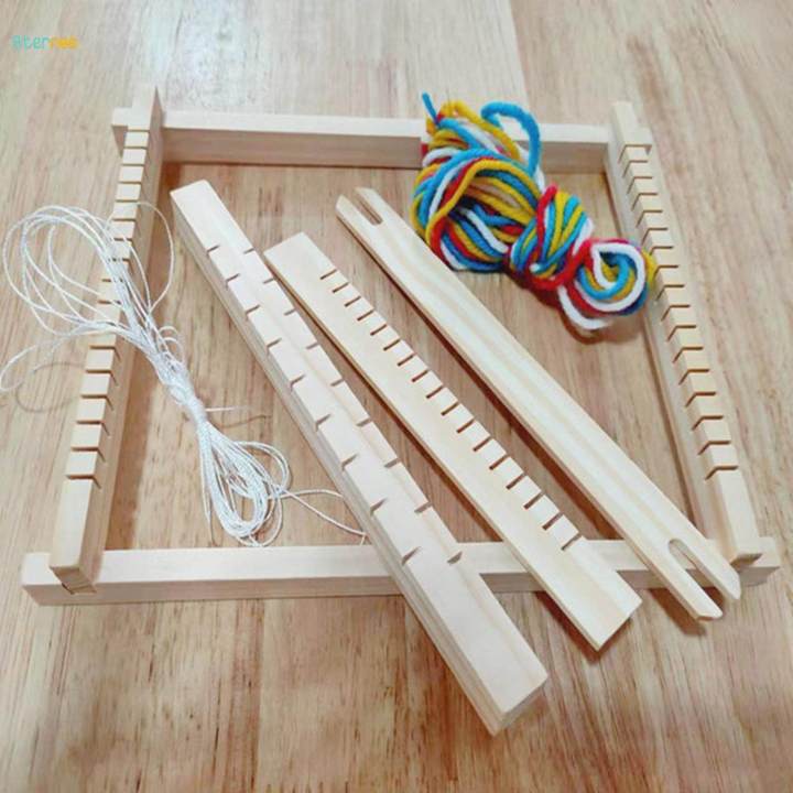 Weaving Loom Handmade DIY Creative Tapestry Loom Frame Birthday Gift Weave Loom w 2 Yarns