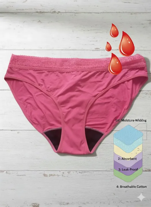 (Hygein:%20Largest%20Variety%20of%20Periods%20Care%20products)%20Leak%20Proof%20Medium%20Absorbent%204%20Layered,%20No%20Wet%20Feelings%20Period%20Panty,%20Period%20Underwear,%20Period%20Brief%20-%20Premium%20Quality%20and%20Comfortable%20-%20Image%207