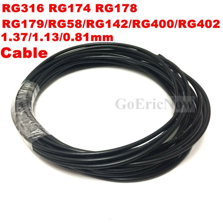 1Pcs RF Coaxial RG316 RG174 RG178 RG179/RG58/RG142/RG400/RG402/RG405/1.37/1.13/0.81mm Jumper Cable coaxial cable (1M)