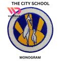 (TCS) The City School Uniform Monogram, Logo, High Quality Patch Embroidered Iron Base. 