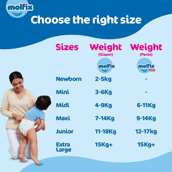 Molfix Diaper Jumbo Pack Pants, Size 5 (12-17KG-48Pcs)