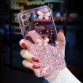For Samsung Galaxy Note 20 Ultra Back Cover Luxury 3D Shiny Rhinestone Butterfly Glitter Sequins Starry Girls Cases Clear Soft TPU Silicone Protective Mobile Phone Case. 