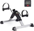 Foldable Mini Exercise Bike Pedal Exerciser – Under Desk Portable Cycle for Arm & Leg Workout – LCD Display – Home Gym, Therapy, Cardio & Strength Training. 