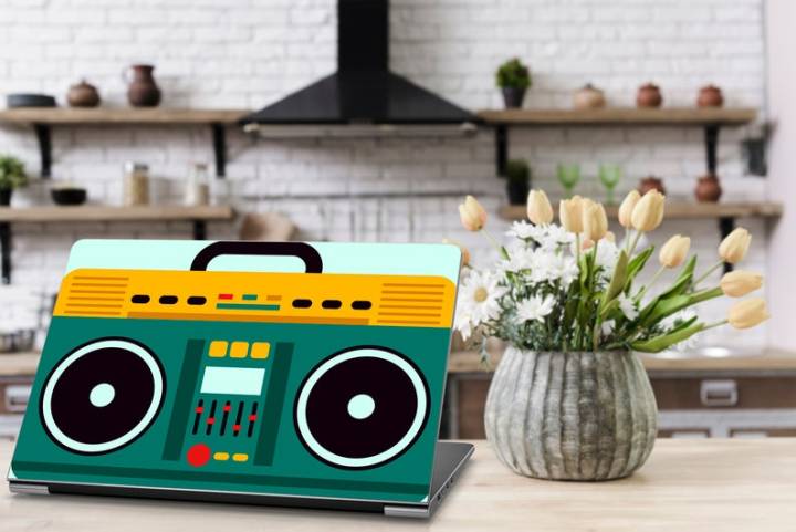Retro Music Player Laptop Skin Vinyl Sticker Decal, 12 13 13.3 14 15 15.4 15.6 inch Laptop Skin Sticker Cover Art Decal Protector Fits All Laptops