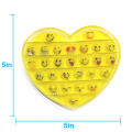 Push Pop Bubble Fidget Spinner Pop It Silicone Toy - 5 inches - Smiley Emoji Heart. 