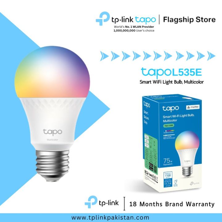 TP-Link Wi-Fi Smart Bulb Tapo L535E Smart WiFi Light Bulb, Multicolor - 18 Months Brand Warranty