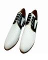 White & Black Rubber & Synthetic Leather  Formal Shoes for Men. 
