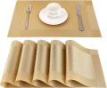 Pack of 6 Heat Proof washable Dining and Center Table Mat Set - (PVC Vinyl) - 12" x 18" INCH - Multi Colors. 