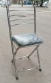 Silver Chrome Commando Folding Chair - Namaz Chiar Soft Cushion. 