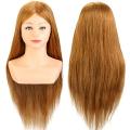 Hair Dummy Wig Training Head For Hair Styling Practice Salon Cutting Hair (Golden). 