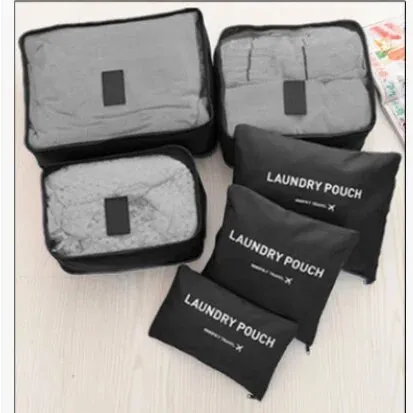Ghazi Bags 6Pcs Travel Storage Organizer Set Nonwoven Fabric Luggage Divider Packing Cubes Suitcase Pouches Multiple Color