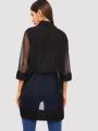 Black Mesh Front Kimono Shrug For Women. SD-652. 