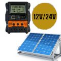 Dual USB Solar Charge Controller with Large LCD Display 12V/24V DC Input or Solar Panel Regulator. 