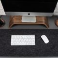Customized Felt Desk Mat 10x35 inches Large Black Wool Desk Mat | Mouse Pad with Non-Slip Rubber Grip.. 