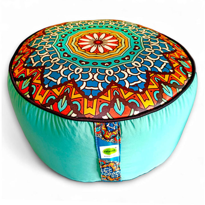Relaxsit Bean Bag Stool – Traditional Round Footstool – Versatile Ottoman-style Footrest and Table Top – Dim. 45x45xH30cm Ottoman stool for bedroom