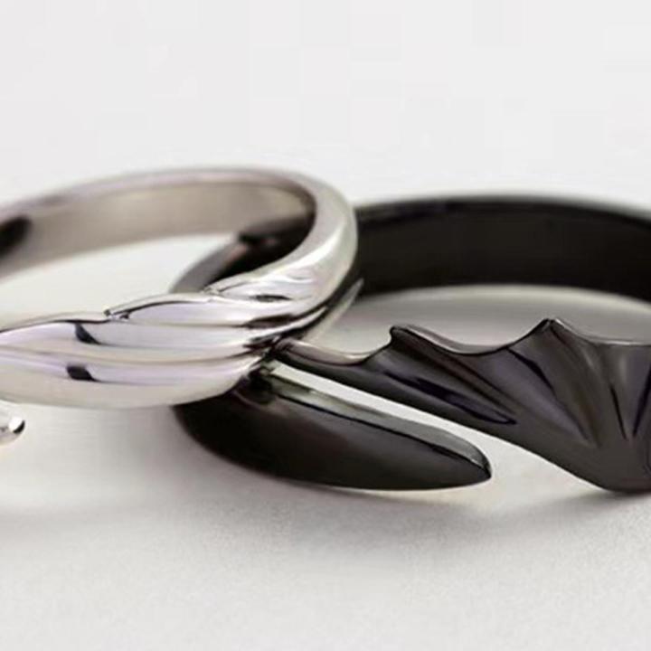 Carat Finger Rings Non-Irritation Angel Devil Couple Rings Engagement Accessory