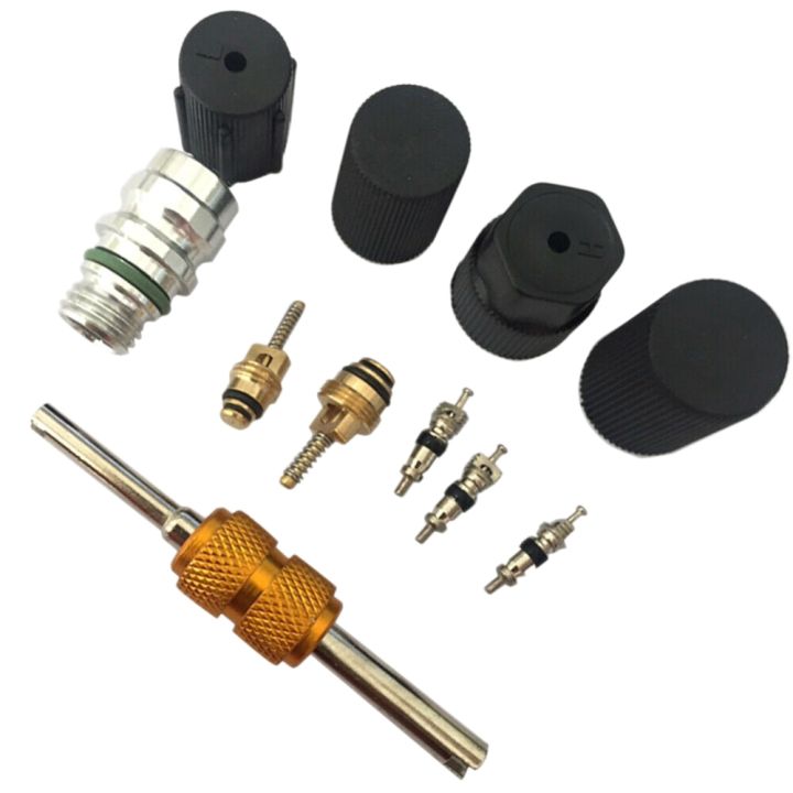 11PCS Universal AC R134A Service Port Valve Dust Cap Air Conditioning ...