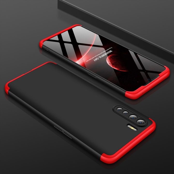 OPPO F15 GKK 360 Full Body Protection Case Cover, Red and Black, Durable, Skidproof