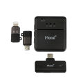 Morui 3 In 1 Mic (GM-X8) - Wireless Noise Cancellation Mice For live show , interview and vlogging - Long-range Ecosphere wireless Mic - Microphone For YouTube - Collar Mic - (Compatible With IPhone, Type C & V8). 