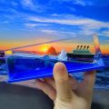 Titanic Cruise Iceberg Fluid Liquid Wave Toys Floating Toy Sculpture Stress Management Calm Relaxing Home Decor. 